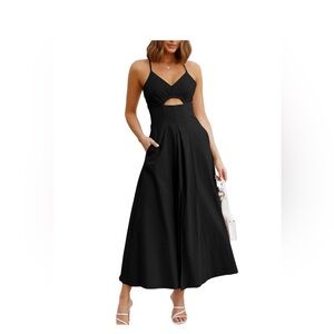 BTFBM Black strappy Maxi Dress with cutout-NWT
